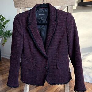 Great condition Banana Republic size 6P Maroon and Black Tweed Blazer workwear